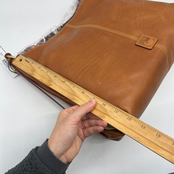 Dooney & Bourke Florentine Leather Twist Sac Shoulder Bag Natural - Picture 10 of 16